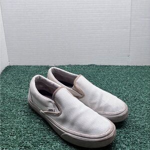 Vans Perforated White Slip-On Men's Loafers